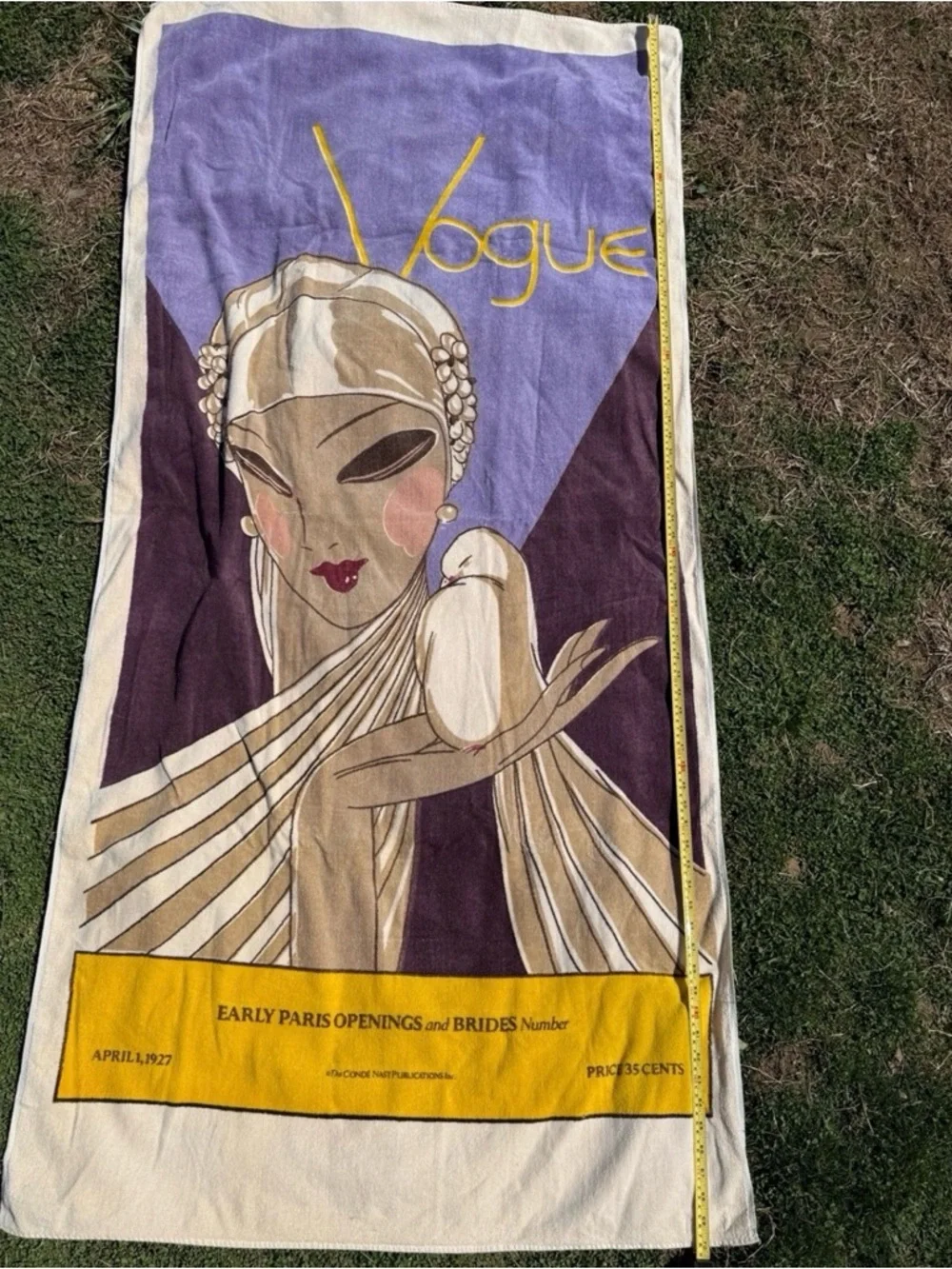 vintage VOGUE beach towel by Martex Label